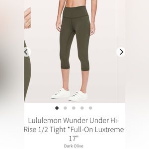 Lululemon Wunder Under Hi-Rise 1/2 Tight